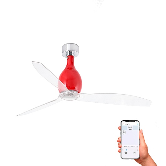 Потолочный вентилятор Mini Eterfan Red Shiny Trans DC Smart 32029WP