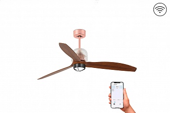 Люстра-вентилятор Deco Fan Led Copper Wood DC Smart 33399DWP-10